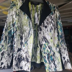 Lafayette 148 New York Abstract Pattern Blazer - Green, Black, White